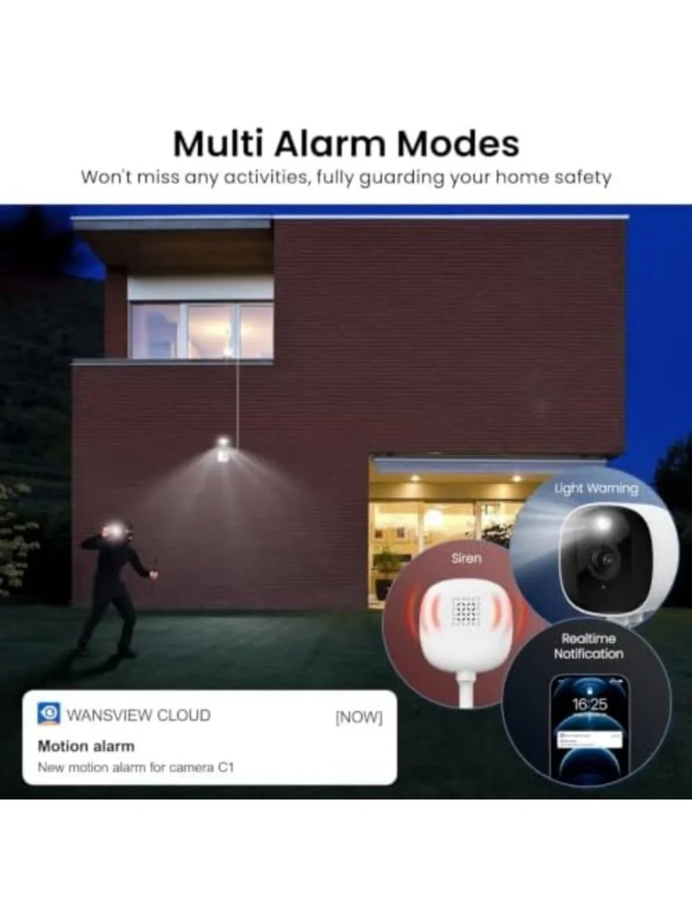 2K Indoor/Outdoor Security Camera, IP65 Waterproof, Night Vision, 4-Pack